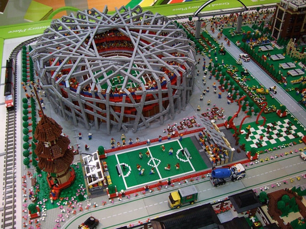 LEGO sports town was built on the eve of the Olympic Games in Beijing.