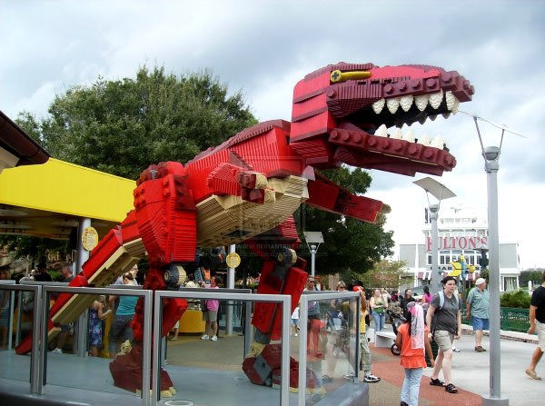 Giant tyrannosaurus, created from the smallest cubes LEGO.